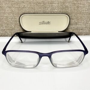 Silhouette Eyeglasses Frames SPX 2912 4510 Night Blue Clear Gradient 53-17-140